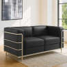 Buy 2-Seater Sofa - Upholstered in Vegan Leather - Bour Black 60658 - prices